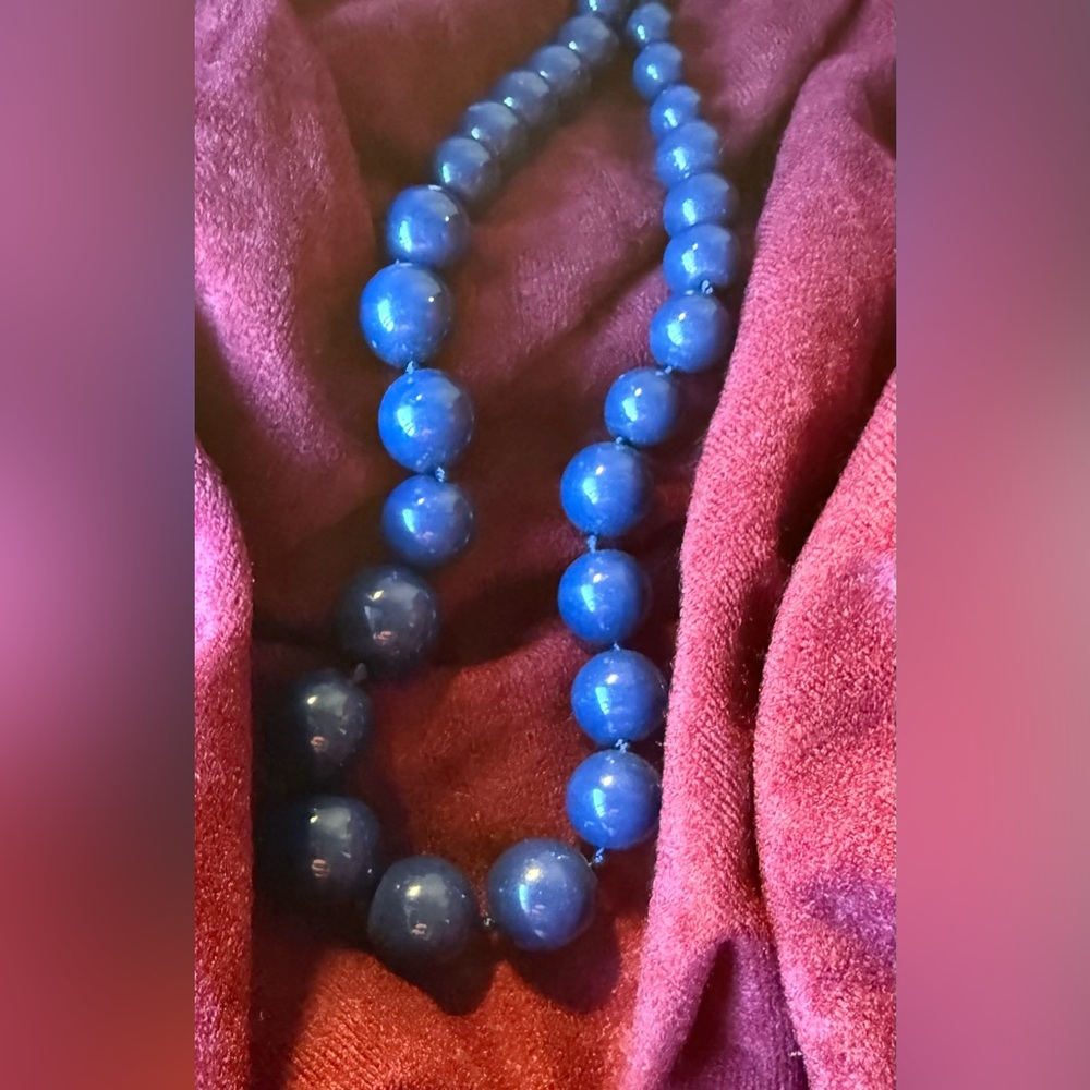 Bold Blue Beaded Necklace - Elegant Statement Necklace